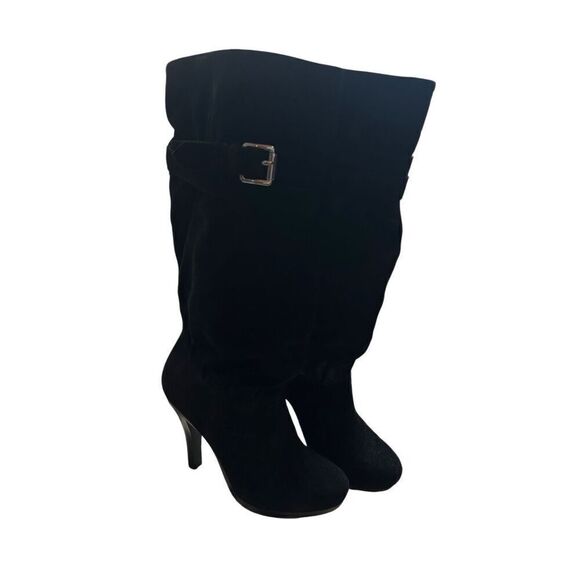 Michael Kors Kincaid Slouch boots leather suede 5.5 platform high heels black EU - Picture 3 of 9